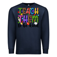Navy teach them to be kind Premium Sweatshirt - NancyCooperArtShop