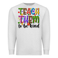 Oatmeal Heather teach them to be kind Premium Sweatshirt - NancyCooperArtShop