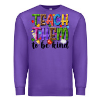 Purple teach them to be kind Premium Sweatshirt - NancyCooperArtShop