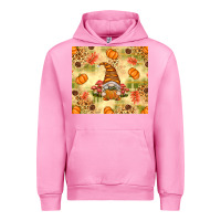 Fuchsia Pink Fall Pumpkins and Gnome with Leopard Urban Hoodie - texasbilliewilder