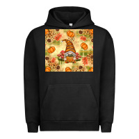 Pigment Black Fall Pumpkins and Gnome with Leopard Urban Hoodie - texasbilliewilder
