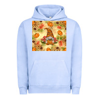 Pigment Grape Ice Fall Pumpkins and Gnome with Leopard Urban Hoodie - texasbilliewilder