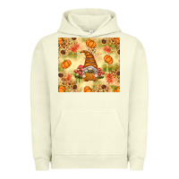 Pigment Pistachio Fall Pumpkins and Gnome with Leopard Urban Hoodie - texasbilliewilder