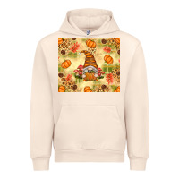 Sandshell Fall Pumpkins and Gnome with Leopard Urban Hoodie - texasbilliewilder