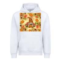 White Fall Pumpkins and Gnome with Leopard Urban Hoodie - texasbilliewilder