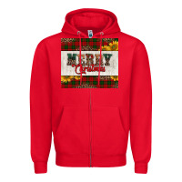 Red merry Christmas sunflowers Zipper Hoodie - Jasminsmagicworld