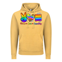 Vintage Mustard peace love equality Vintage Hoodie - Zillion Design Studio