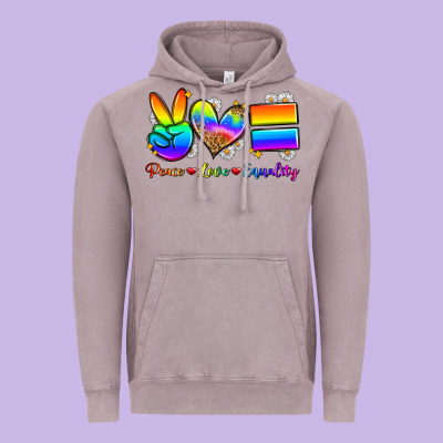 Peace Love Equality Vintage Hoodie Designed By Zillion Design Studio