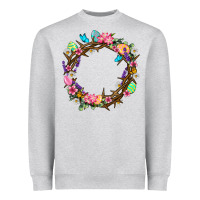 Heather Grey Crown of thorns Easter Day Heavyweight Sweatshirt - Neo Western