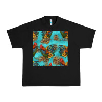 Black rooster and sunflowers seamless pattern Urban Heavy Tee - HRA Design Shop