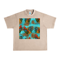 French Oak rooster and sunflowers seamless pattern Urban Heavy Tee - HRA Design Shop