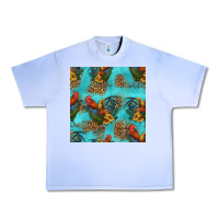 Grape Ice rooster and sunflowers seamless pattern Urban Heavy Tee - HRA Design Shop
