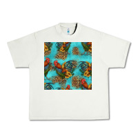 Pistachio rooster and sunflowers seamless pattern Urban Heavy Tee - HRA Design Shop
