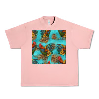 Salmon rooster and sunflowers seamless pattern Urban Heavy Tee - HRA Design Shop