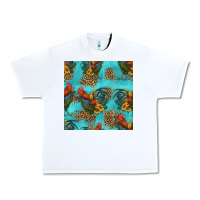 White rooster and sunflowers seamless pattern Urban Heavy Tee - HRA Design Shop