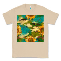 Mushroom camouflage turquoise glitter sunflowers seamless pattern Classic Tee - BundleAndBundleShop