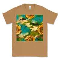 Toasted Coconut camouflage turquoise glitter sunflowers seamless pattern Classic Tee - BundleAndBundleShop