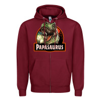 Burgundy Western Papasaurus Papa Dinosaur Zipper Hoodie - LillyAllenDesigns