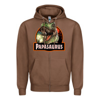 Chestnut Western Papasaurus Papa Dinosaur Zipper Hoodie - LillyAllenDesigns