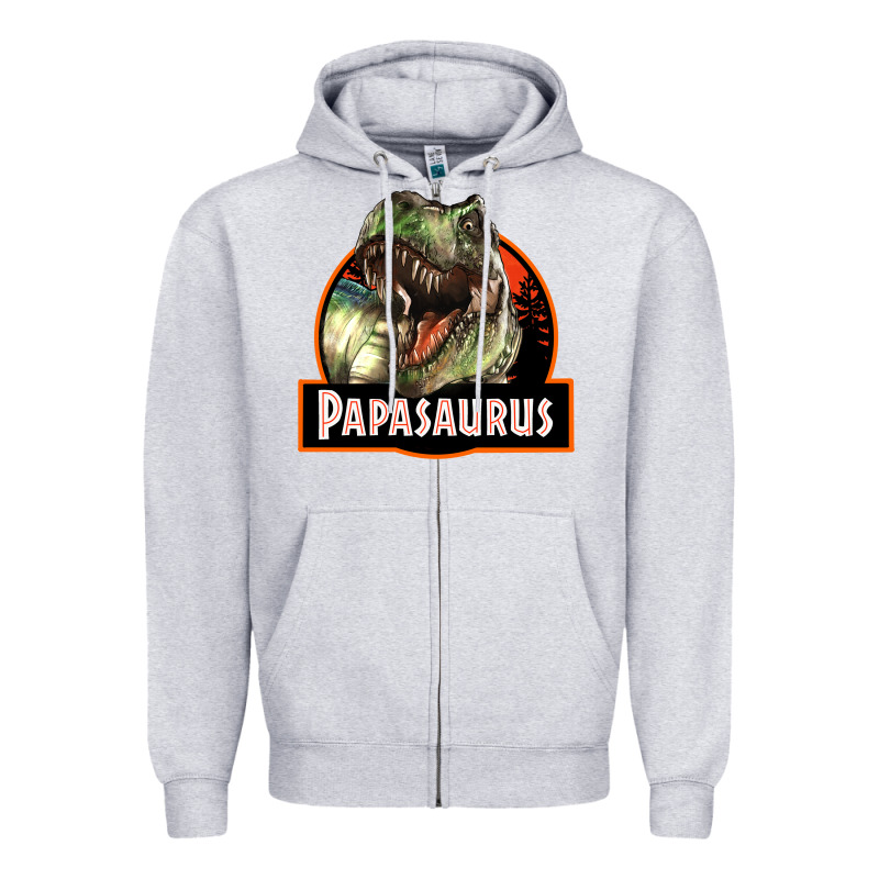 Western Papasaurus Papa Dinosaur Zipper Hoodie by LillyAllenDesigns | Teevron