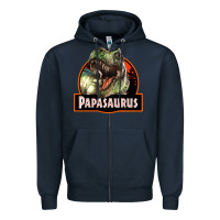 Navy Western Papasaurus Papa Dinosaur Zipper Hoodie - LillyAllenDesigns