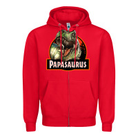 Red Western Papasaurus Papa Dinosaur Zipper Hoodie - LillyAllenDesigns