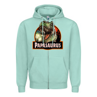 Seafoam Western Papasaurus Papa Dinosaur Zipper Hoodie - LillyAllenDesigns