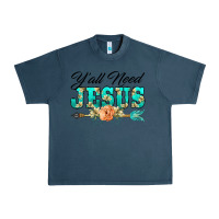 Midnight Navy y'all need jesus arrow lily flowers Urban Heavy Tee - BarkalooDesign