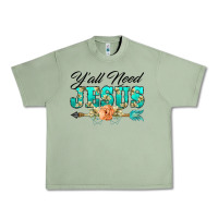 Oil Green y'all need jesus arrow lily flowers Urban Heavy Tee - BarkalooDesign