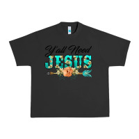 Pigment Black y'all need jesus arrow lily flowers Urban Heavy Tee - BarkalooDesign