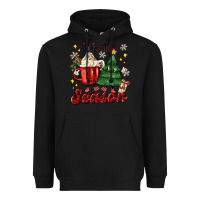 Black 'tis the season with christmas tree and hot cocoa Heavyweight Hoodie - MaliasSmallBusiness