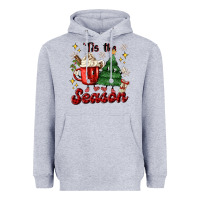 Heather Grey 'tis the season with christmas tree and hot cocoa Heavyweight Hoodie - MaliasSmallBusiness