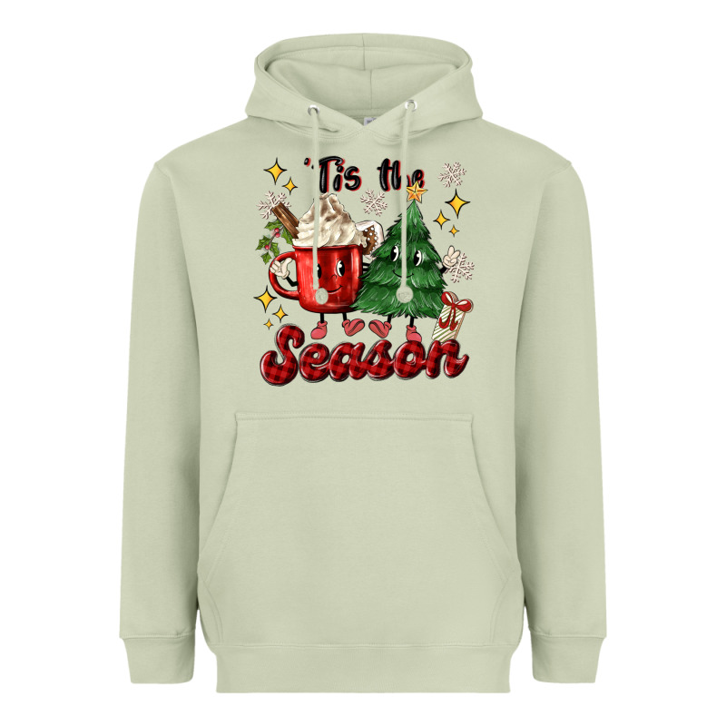 'tis The Season With Christmas Tree And Hot Cocoa Heavyweight Hoodie by MaliasSmallBusiness | Teevron