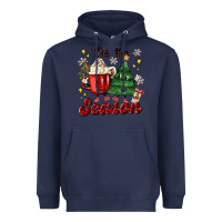 Navy 'tis the season with christmas tree and hot cocoa Heavyweight Hoodie - MaliasSmallBusiness