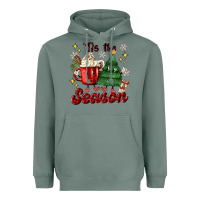 Sage 'tis the season with christmas tree and hot cocoa Heavyweight Hoodie - MaliasSmallBusiness