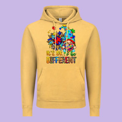 It's Ok To Be Different Autism Gnome Vintage Hoodie Designed By Zillion Design Studio