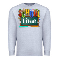 Heather Grey school time Premium Sweatshirt - NancyCooperArtShop