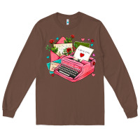 Chestnut pink typewriter and letters Long Sleeve Tee - AdoDesignShop