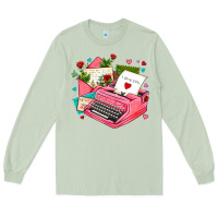Matcha pink typewriter and letters Long Sleeve Tee - AdoDesignShop