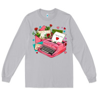 Moon Dust pink typewriter and letters Long Sleeve Tee - AdoDesignShop