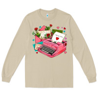 Mushroom pink typewriter and letters Long Sleeve Tee - AdoDesignShop