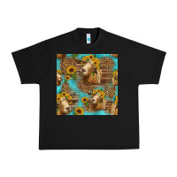 Black goat sunflowers seamless pattern Urban Heavy Tee - HRA Design Shop