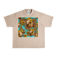 French Oak goat sunflowers seamless pattern Urban Heavy Tee - HRA Design Shop