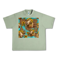 Oil Green goat sunflowers seamless pattern Urban Heavy Tee - HRA Design Shop