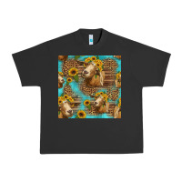 Pigment Black goat sunflowers seamless pattern Urban Heavy Tee - HRA Design Shop