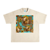 Sandshell goat sunflowers seamless pattern Urban Heavy Tee - HRA Design Shop