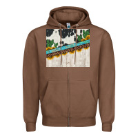 Chestnut cowhide sunflowers cactus Zipper Hoodie - Jasminsmagicworld