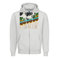 Dove Grey cowhide sunflowers cactus Zipper Hoodie - Jasminsmagicworld