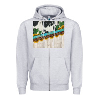 Heather Grey cowhide sunflowers cactus Zipper Hoodie - Jasminsmagicworld