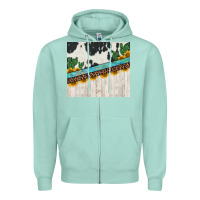Seafoam cowhide sunflowers cactus Zipper Hoodie - Jasminsmagicworld